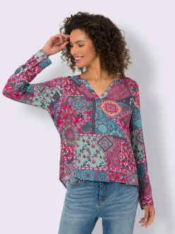 Linea Tesini Chemisiers<Chemisier à manches longues motif paisley coloré