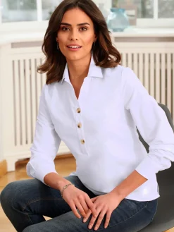 Collection L Chemisiers<Chemisier à manches longues 50% coton