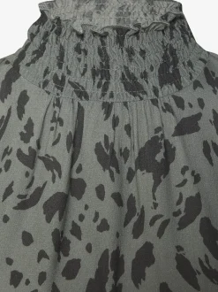 LASCANA Chemisiers<Chemisier à manches longues col montant smocké avec bordure volantée