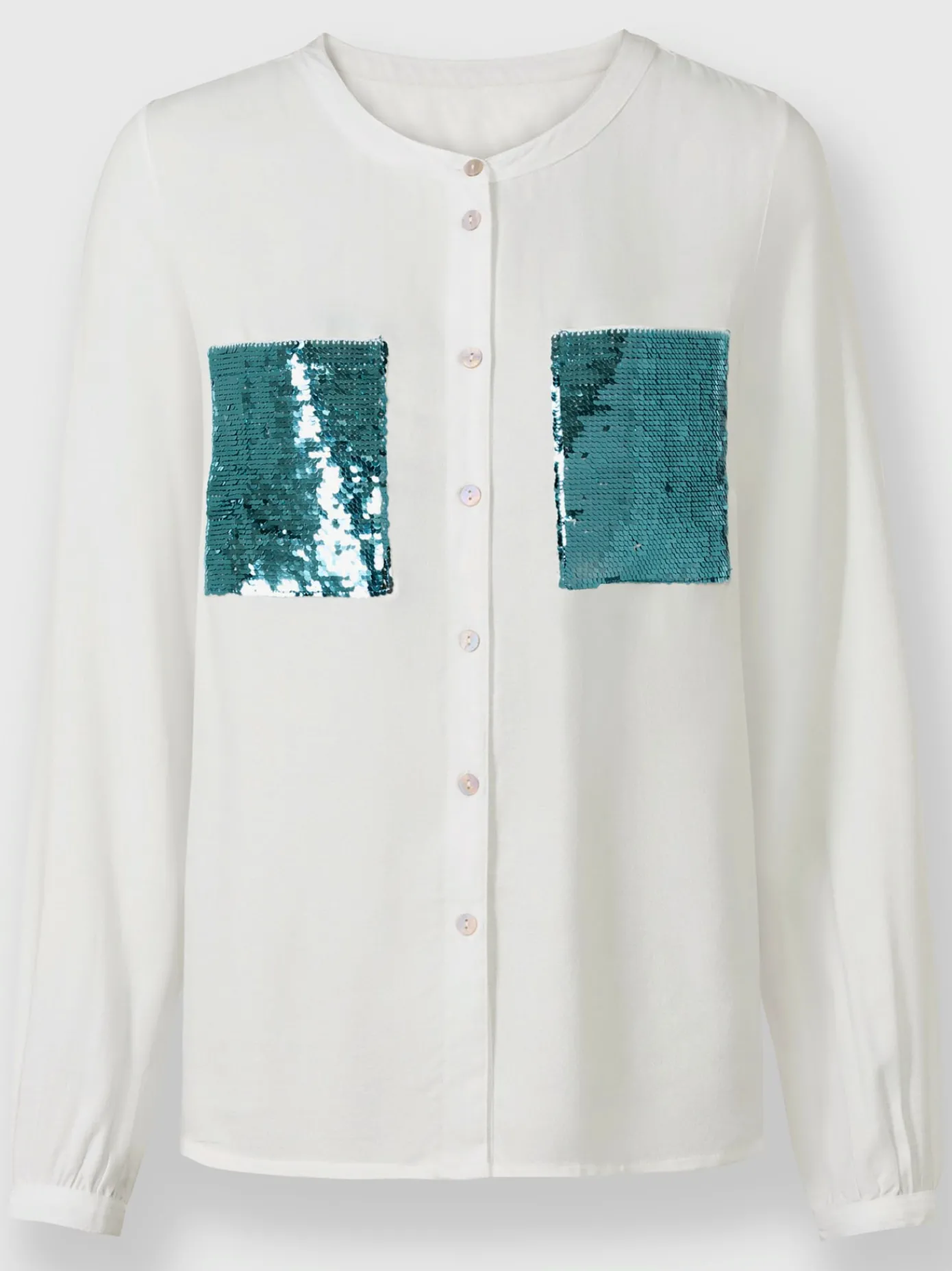 Rick Cardona Chemisiers<Chemisier à manches longues poche poitrine à paillettes