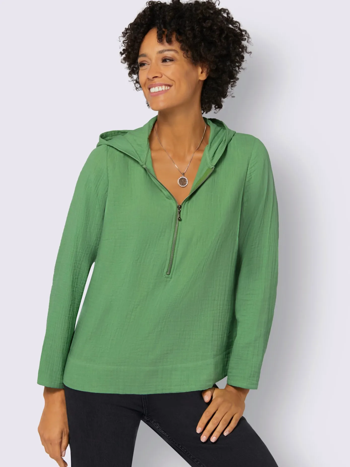 Collection L Chemisiers<Chemisier à manches longues pur coton