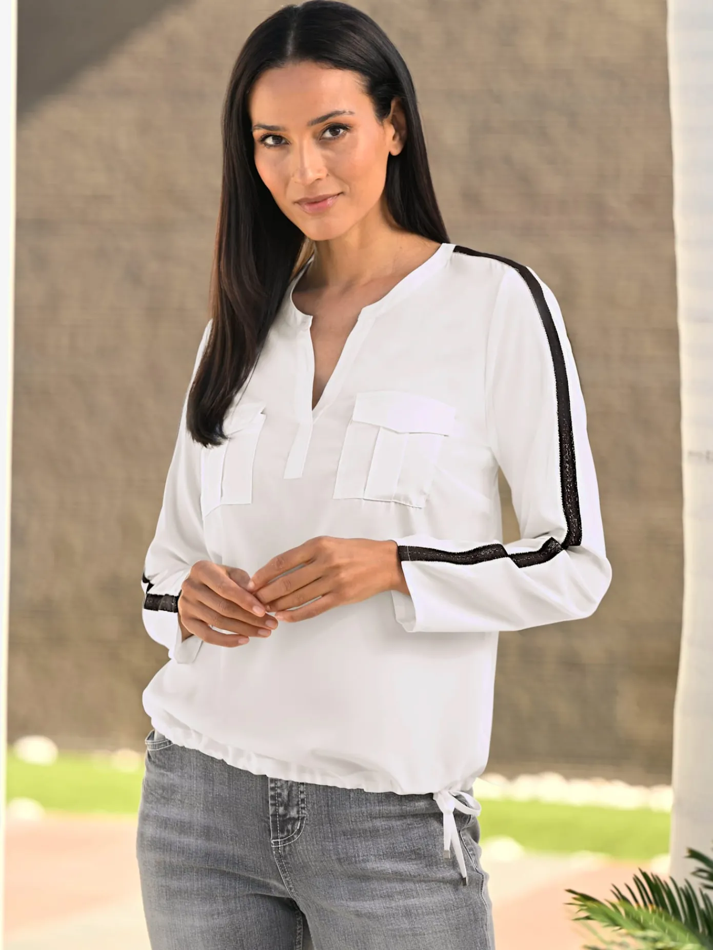 Rick Cardona Chemisiers<Chemisier à manches longues ruban décoratif