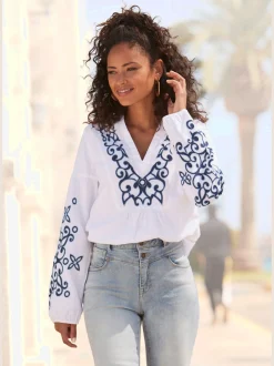 LASCANA Chemisiers<Chemisier à manches longues chemisier avec encolure en v