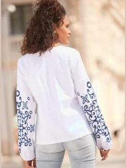 LASCANA Chemisiers<Chemisier à manches longues chemisier avec encolure en v