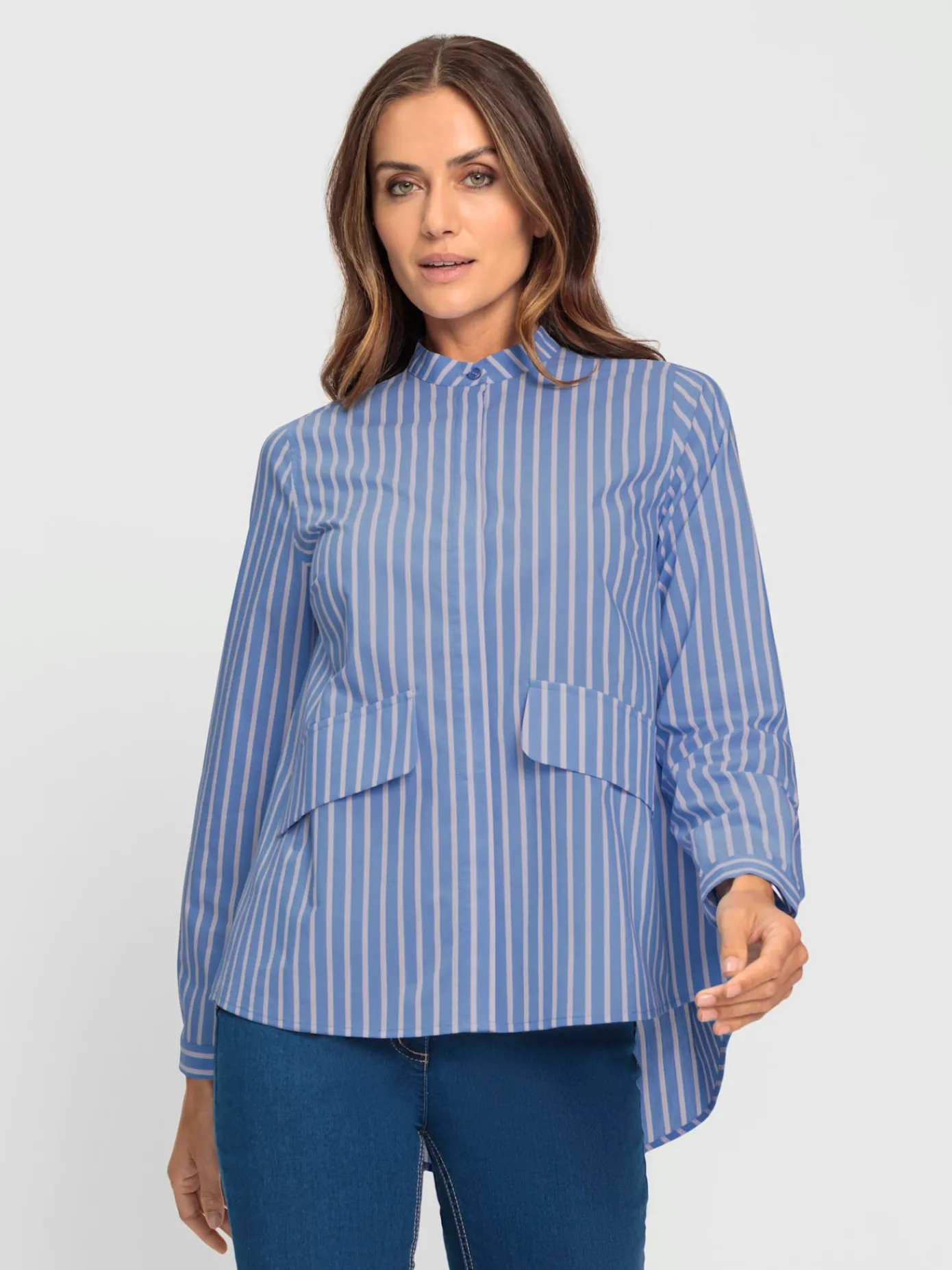 Rick Cardona Chemisiers<Chemisier à manches longues col montant