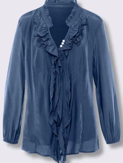 Linea Tesini Chemisiers<Chemisier à volants 70% viscose