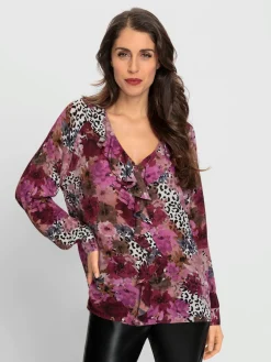 Ashley Brooke Chemisiers<Chemisier à volants motif élégant