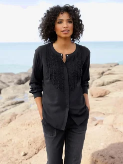 Linea Tesini Chemisiers<Chemisier à volants ruches à l'avant