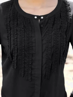 Linea Tesini Chemisiers<Chemisier à volants ruches à l'avant