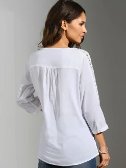 Chemisiers<Chemisier ajouré et broderie