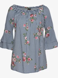 LASCANA Chemisiers<Chemisier carmen manches 3/4 à volants