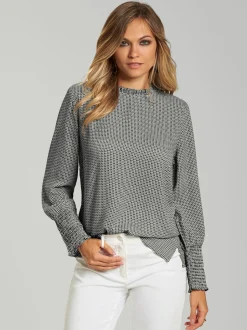 Creation L Chemisiers<Chemisier col rond volanté manches longues fermeture au dos