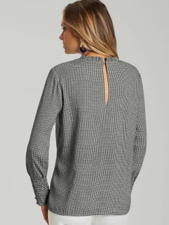 Creation L Chemisiers<Chemisier col rond volanté manches longues fermeture au dos