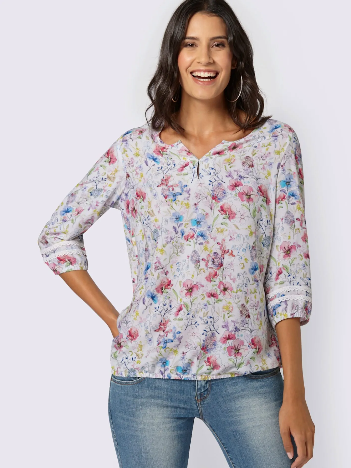 Chemisiers<Chemisier coloré nombreuses fleurs élégantes