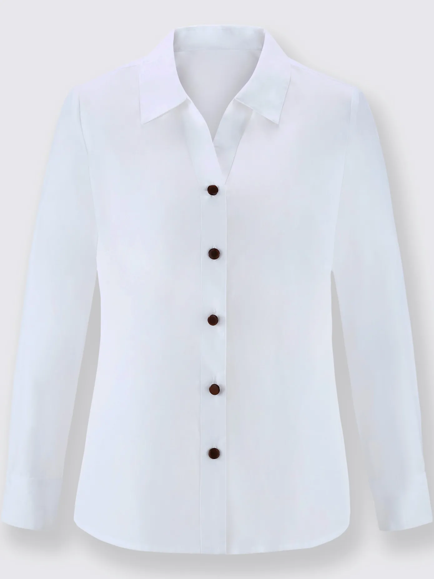 Chemisiers<Chemisier coupe classique col chemise manches longues avec boutons contrastés