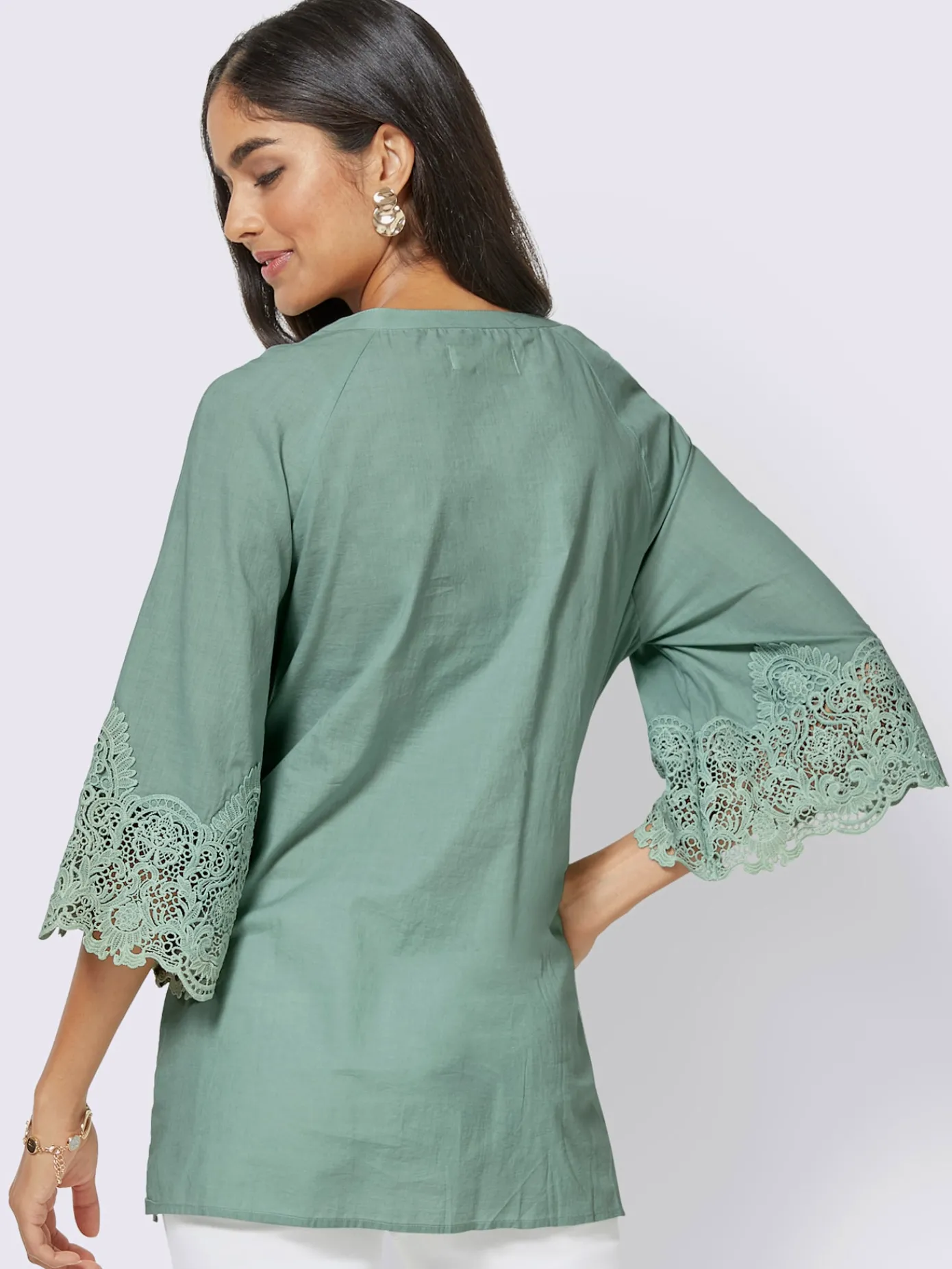 Alessa W. Tenues De Cérémonie<Chemisier empiècements dentelle ourlet et manches