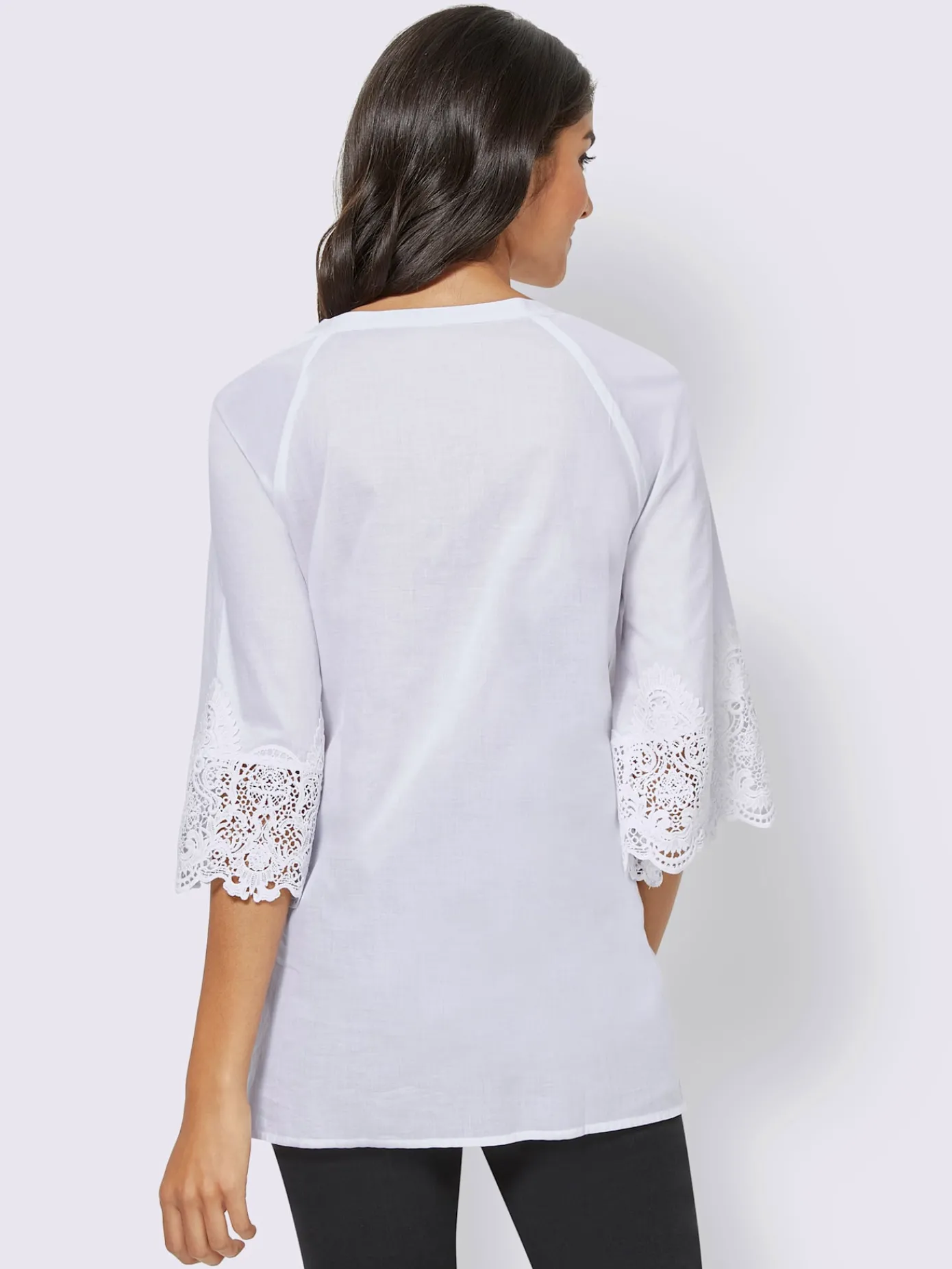 Alessa W. Tenues De Cérémonie<Chemisier empiècements dentelle ourlet et manches