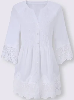 Alessa W. Tenues De Cérémonie<Chemisier empiècements dentelle ourlet et manches