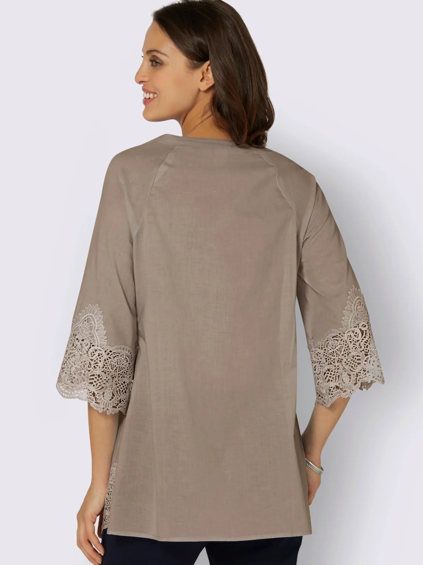 Alessa W. Tenues De Cérémonie|Chemisiers<Chemisier empiècements dentelle ourlet et manches