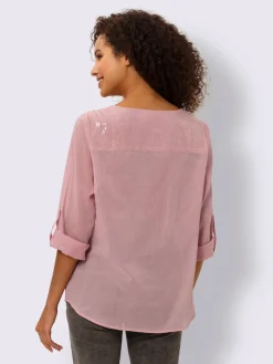 Linea Tesini Chemisiers<Chemisier en coton avec broderie et applications métalliques