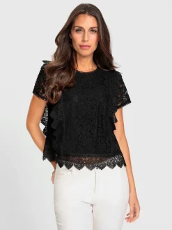 Ashley Brooke Tenues De Cérémonie<Chemisier en coton avec différents motifs de dentelle