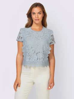 Ashley Brooke Tenues De Cérémonie|Chemisiers<Chemisier en coton avec différents motifs de dentelle