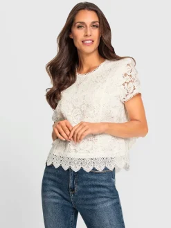 Ashley Brooke Tenues De Cérémonie<Chemisier en coton avec différents motifs de dentelle