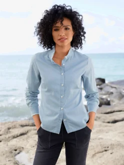 Linea Tesini Chemisiers<Chemisier en coton bords à fines franges