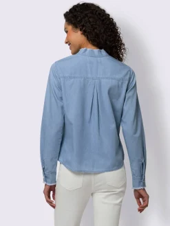 Linea Tesini Chemisiers<Chemisier en coton bords à fines franges