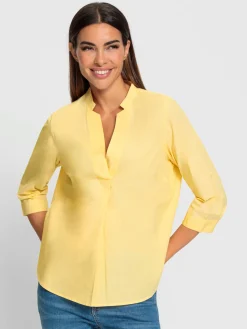 Rick Cardona Chemisiers<Chemisier en coton joli col montant avec encolure en v