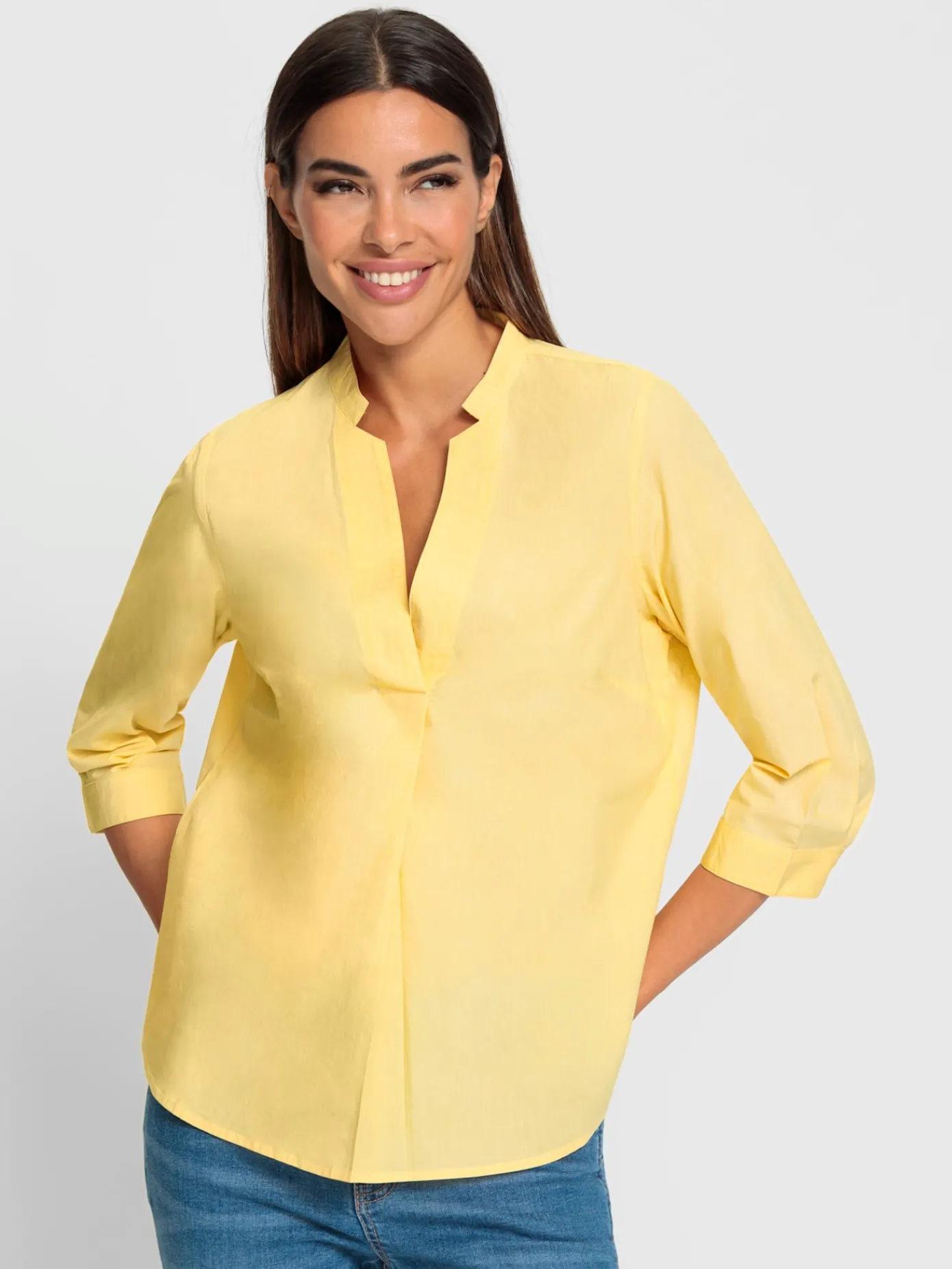 Rick Cardona Chemisiers<Chemisier en coton joli col montant avec encolure en v