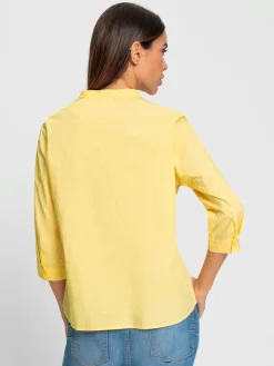 Rick Cardona Chemisiers<Chemisier en coton joli col montant avec encolure en v