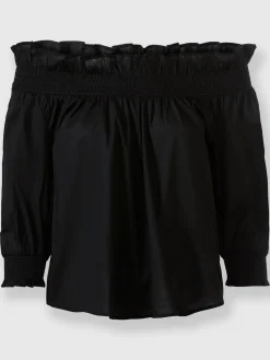 Ashley Brooke Chemisiers<Chemisier en coton peut être porté en encolure ronde ou carmen