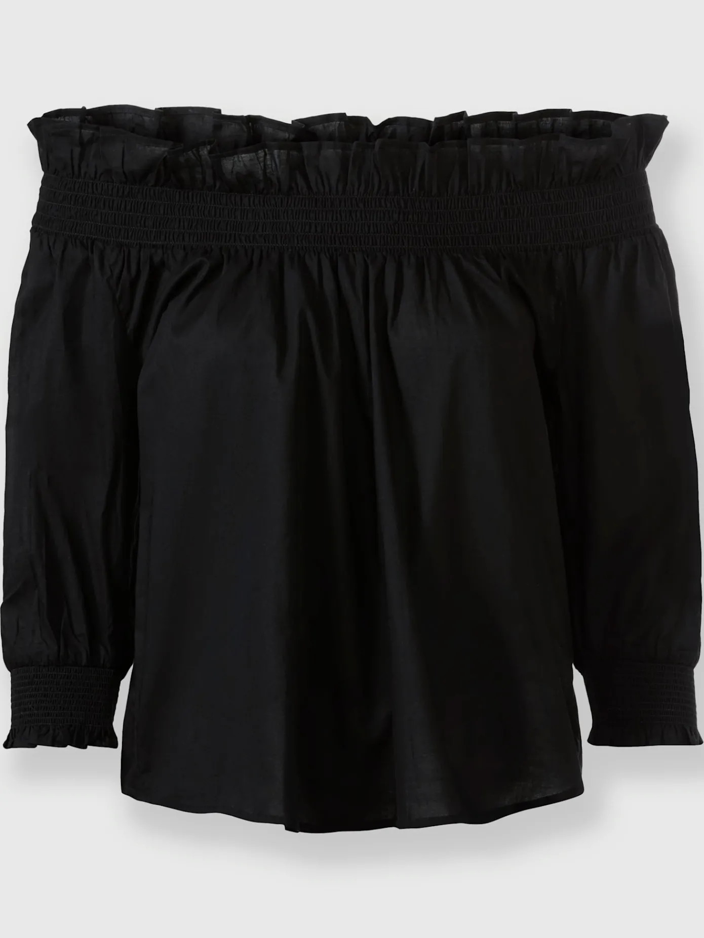 Ashley Brooke Chemisiers<Chemisier en coton peut être porté en encolure ronde ou carmen