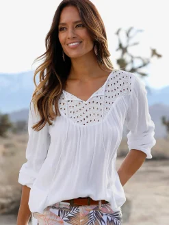 LASCANA Chemisiers<Chemisier en crêpe ceinture élastique à la finition des manches