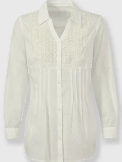 Chemisiers<Chemisier en dentelle pur coton