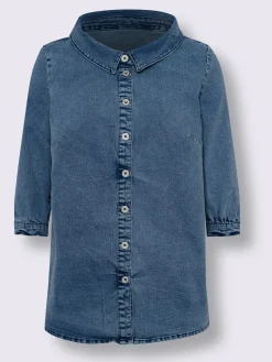 Linea Tesini Chemisiers<Chemisier en jean col à revers élégant