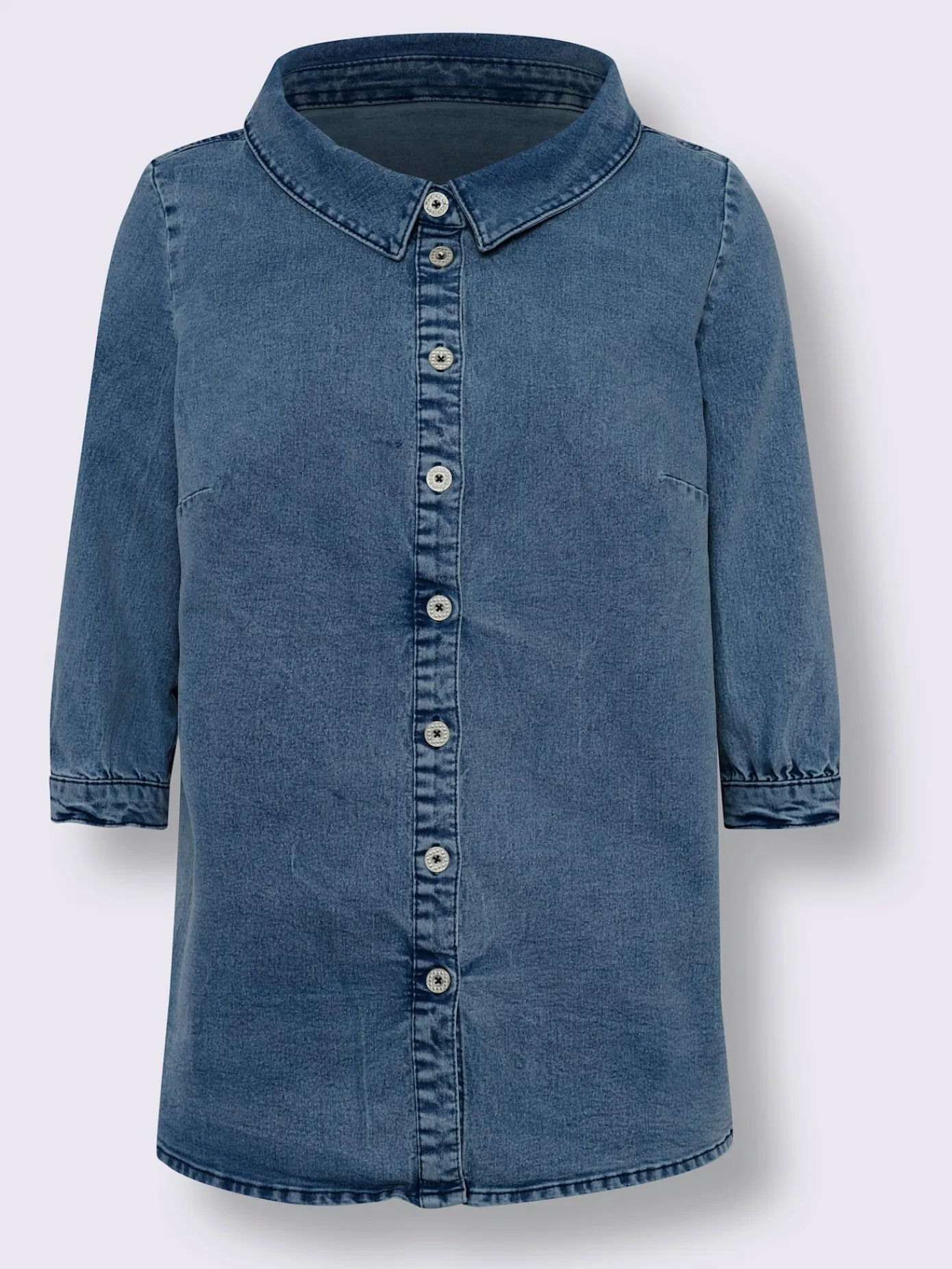 Linea Tesini Chemisiers<Chemisier en jean col à revers élégant