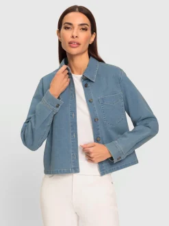 Rick Cardona Chemisiers<Chemisier en jean forme courte tendance