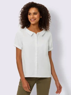 Linea Tesini Chemisiers<Chemisier en jean élégant col claudine doublé