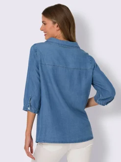 Linea Tesini Chemisiers<Chemisier en jean pur lyocell