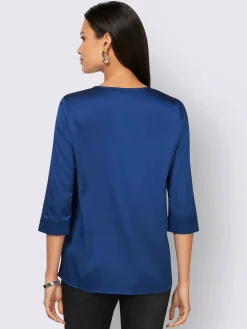 Creation L Chemisiers<Chemisier en satin détails fantaisie décontractés