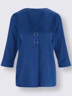 Creation L Chemisiers<Chemisier en satin détails fantaisie décontractés