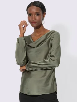 Creation L Chemisiers<Chemisier en satin en polyester recyclé