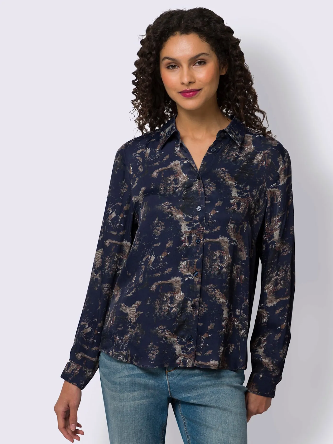 Linea Tesini Chemisiers<Chemisier en satin imprimé aux coloris harmonieux