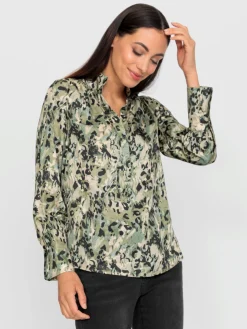 Rick Cardona Chemisiers<Chemisier en satin motif tendance