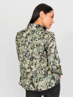 Rick Cardona Chemisiers<Chemisier en satin motif tendance