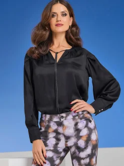 Ashley Brooke Chemisiers<Chemisier en satin pure viscose