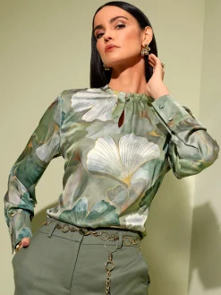 Creation L Chemisiers<Chemisier en satin satin mat élégant