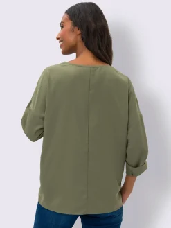 Mandarin Chemisiers<Chemisier encolure en v chevauchante en satin brillant